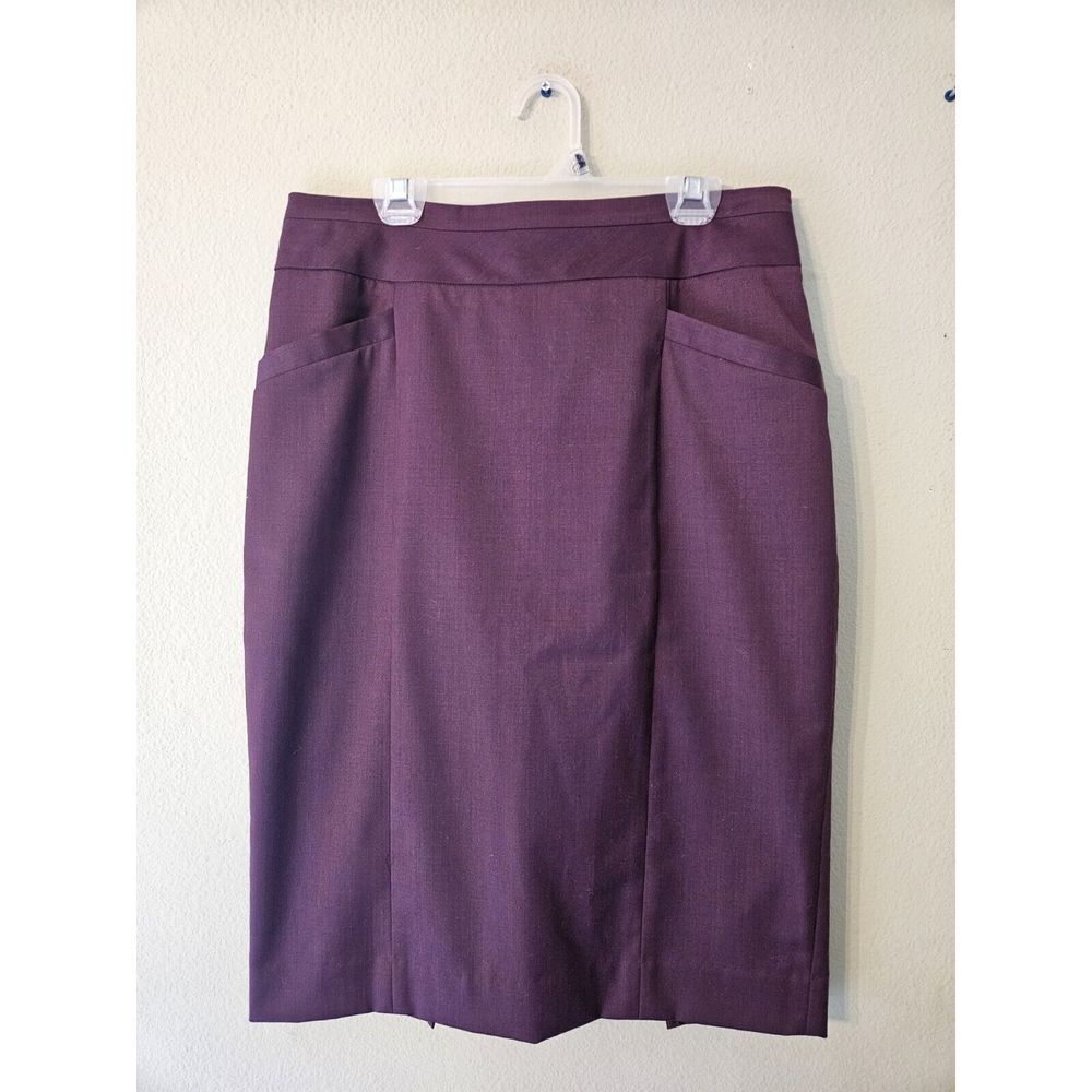 PENDLETON Petite Pencil Straight Skirt W/ Pockets Womens Sz 4 Purple 50% Wool